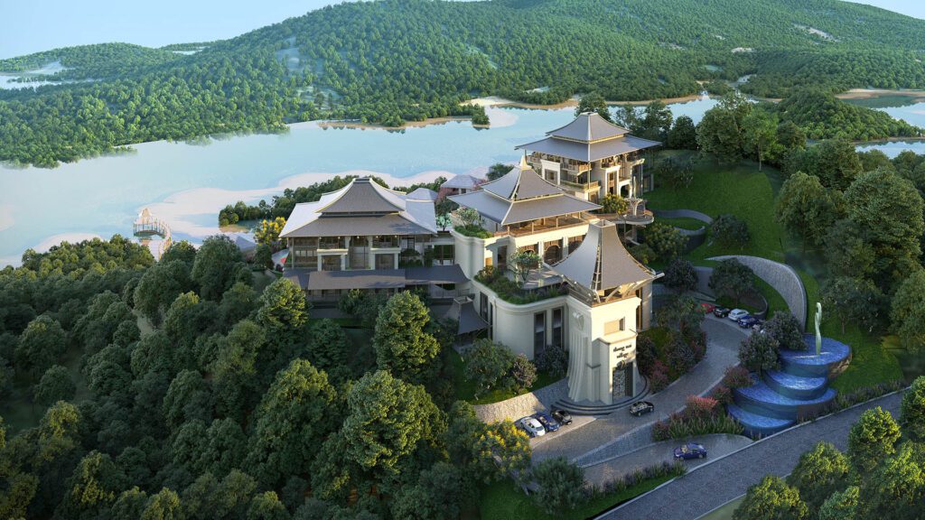 Phối cảnh tổng thể của resort sinh thái